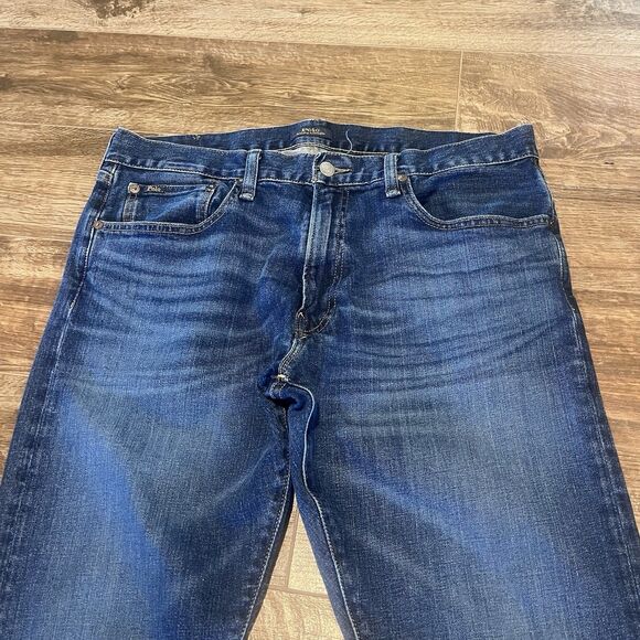 Polo Ralph Lauren Men Jeans 36x31 Blue Denim Pants Varick Slim Straight Stretch - Picture 4 of 13